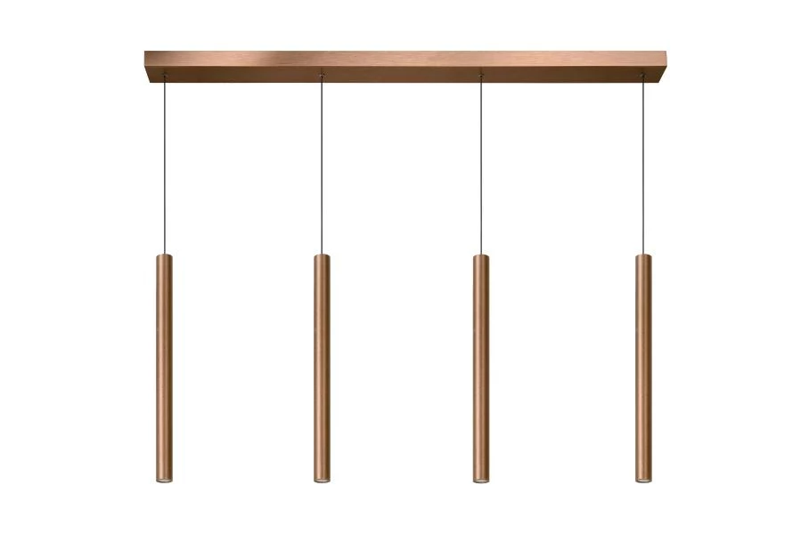 Lucide LORENZ - Pendant light - LED Dim. - 4x4W 3000K - Rust Brown - off